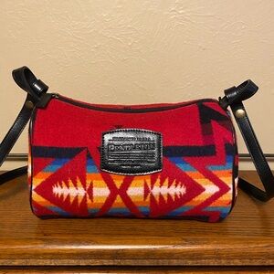 Pendleton Red and Black Wool Bag